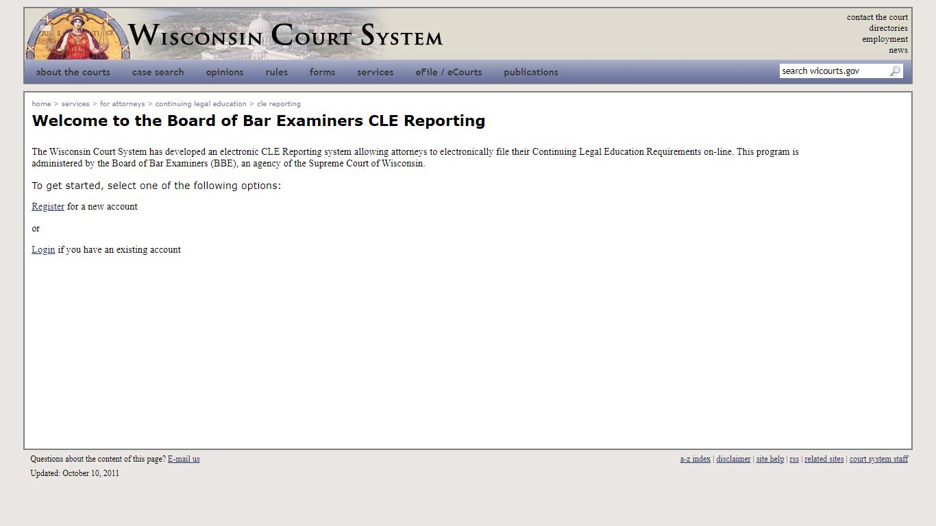 Wisconsin CLE eFiling System